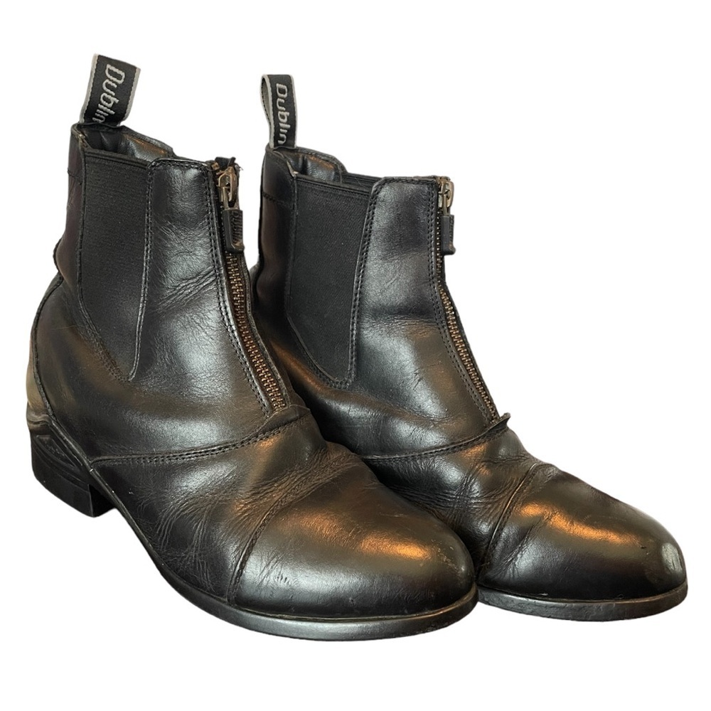 Dublin Equestrian Riding Boots Front Zipper in Black size 8.5